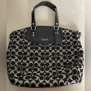 Coach Ashley Signature North
South Satchel Handbag Purse Tote
Black C1382-F25185